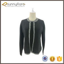 Classic women wool cashmere twin set sweaters with factory price